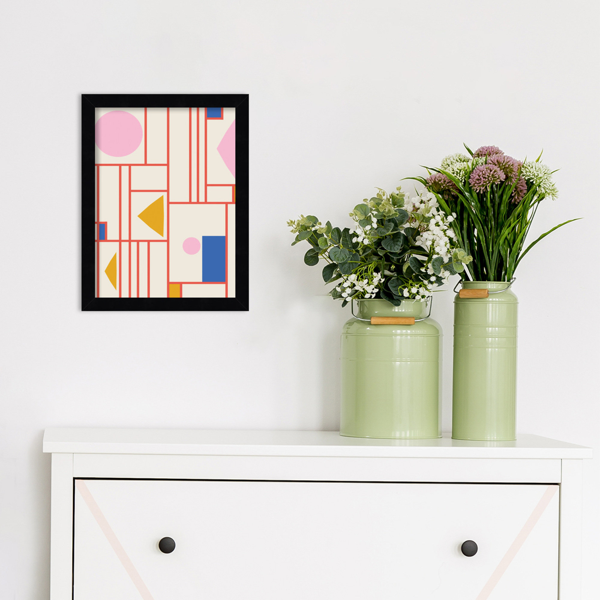 Framed Shapes by Beth Vassalo, Black, 13" H x 10" W x 1" D