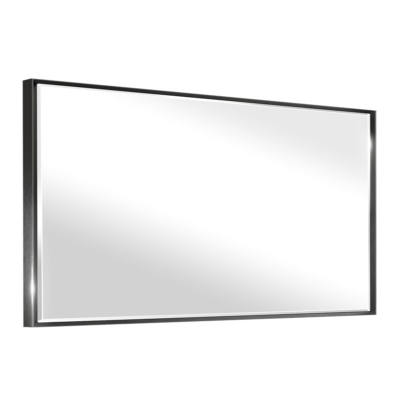 Miroir de salle de bain mural Lohoski, Noir, 36 po x 71 po