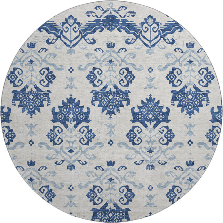 Premium Machine Washable Prisco Navy Rug