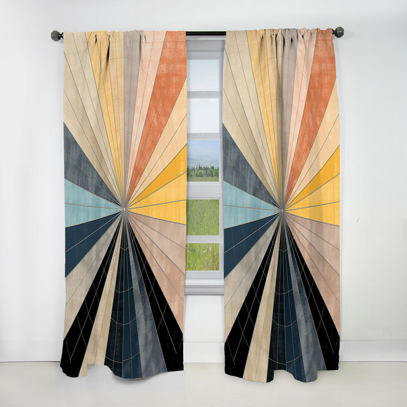 Mid-Century New Balance Abstract Geometrics III - Abstract Blackout Curtain - 1 Panel, 52" W x 90" L