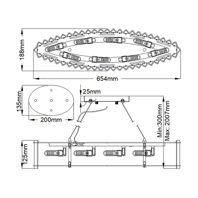 Cerium 8 - Light Chrome Drum Pendant