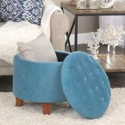 Pittston Cambridge Tufted Round Storage Ottoman