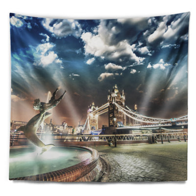 Tapisserie «Landscape Tower Bridge at Night»