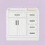 Osoria 36'' Solid Wood Single Bathroom Vanity Base Only, Left Offset Base Cabinet without Top-85027742