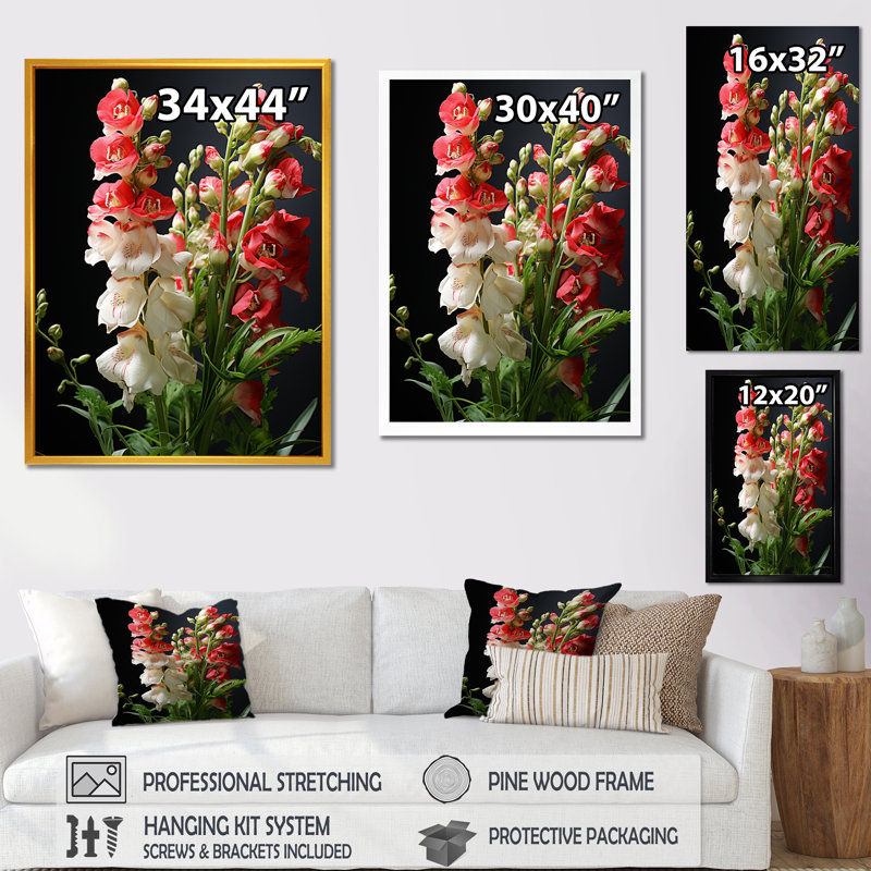 Snapdragons Serenade 2 - Snapdragons Wall Art, 32" H x 16" W x 1" D, Wrapped Canvas