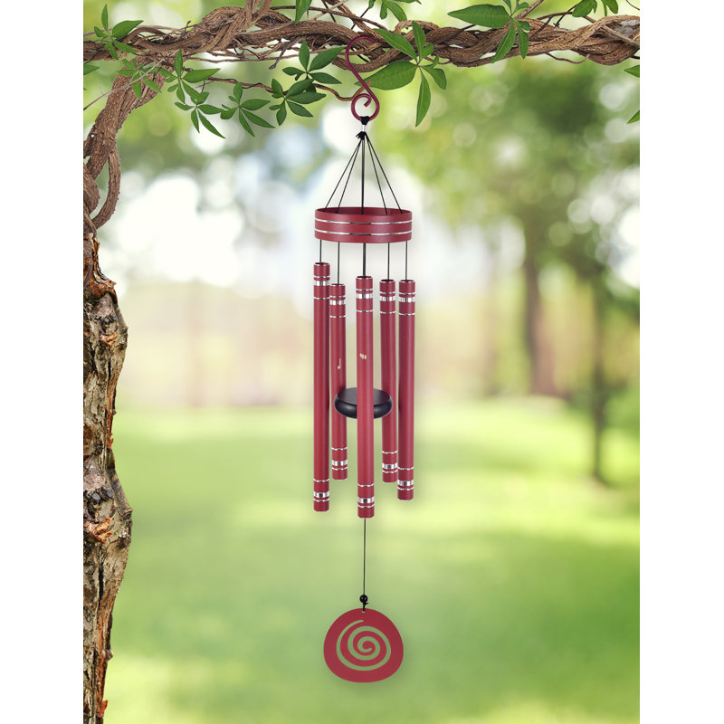 Carillon Hunnicutt, Rouge, H 36 po x l 5,5 po x P 2,25 po