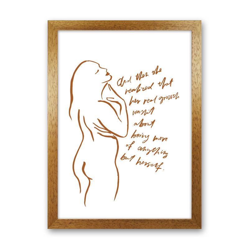 And Then She Realized Sketch by Planeta444 - Print, Brown Framed, 63cm H x 46cm W x 3cm D