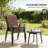Set of 4 Stackable Outdoor Mesh Dining Chairs (Black/Brown)-415171565