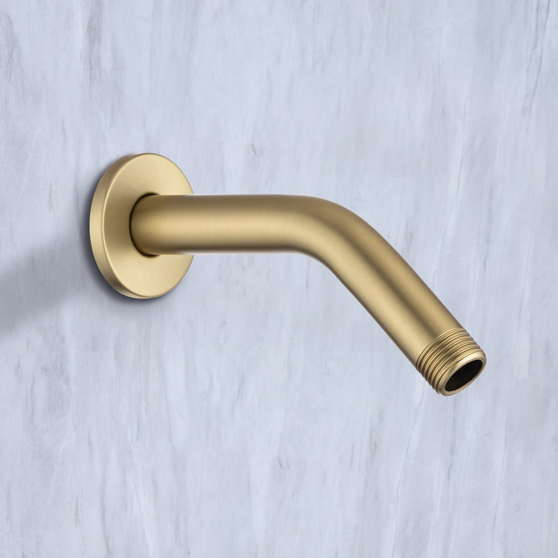 Bras de douche 6,5 po en nickel brossé, Or brossé