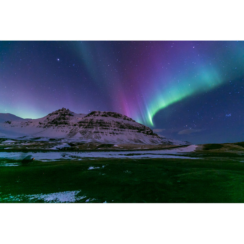 Northern Light Aurora Iceland by Vichie81 - Wrapped Canvas Print, 30cm H x 46cm W