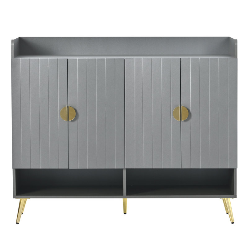 20 Pair Stackable Shoe Storage Cabinet, Grey