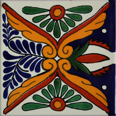 4.2" x 4.2" 9pcs TalaMex Tonichi Talavera Mexican Tile