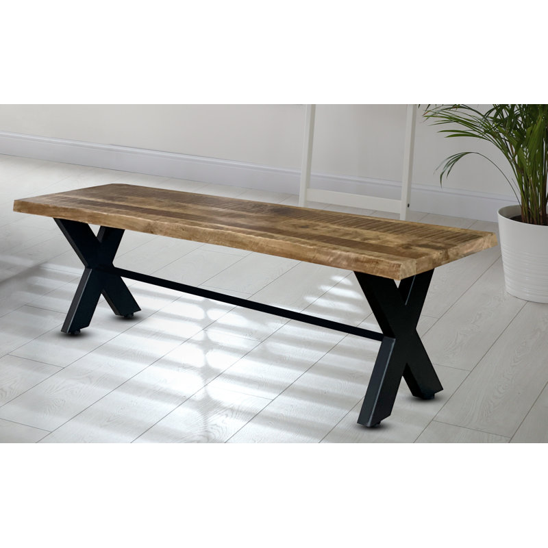 Cheeky Solid Wood Bench - Sawn Finish Mango Wood, 45cm H x 180cm W x 44cm D