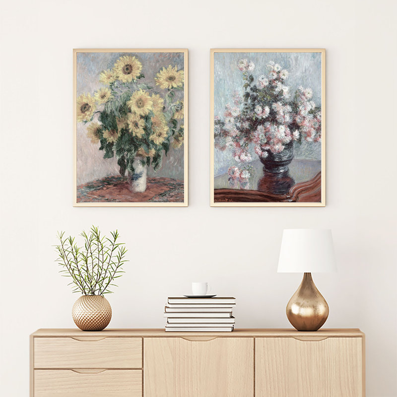 Élégantes peintures décoratives en panneau de fibres à densité moyenne (2 pièces), 8 po x 12 po | 100% panneau de fibres à densité moyenne avec une épaisseur de 3 mm, cadre 100% bois massif avec une épaisseur de 0,8 pouce | Parfait pour la décoration intérieure et les amateurs d'art, art mural élégant