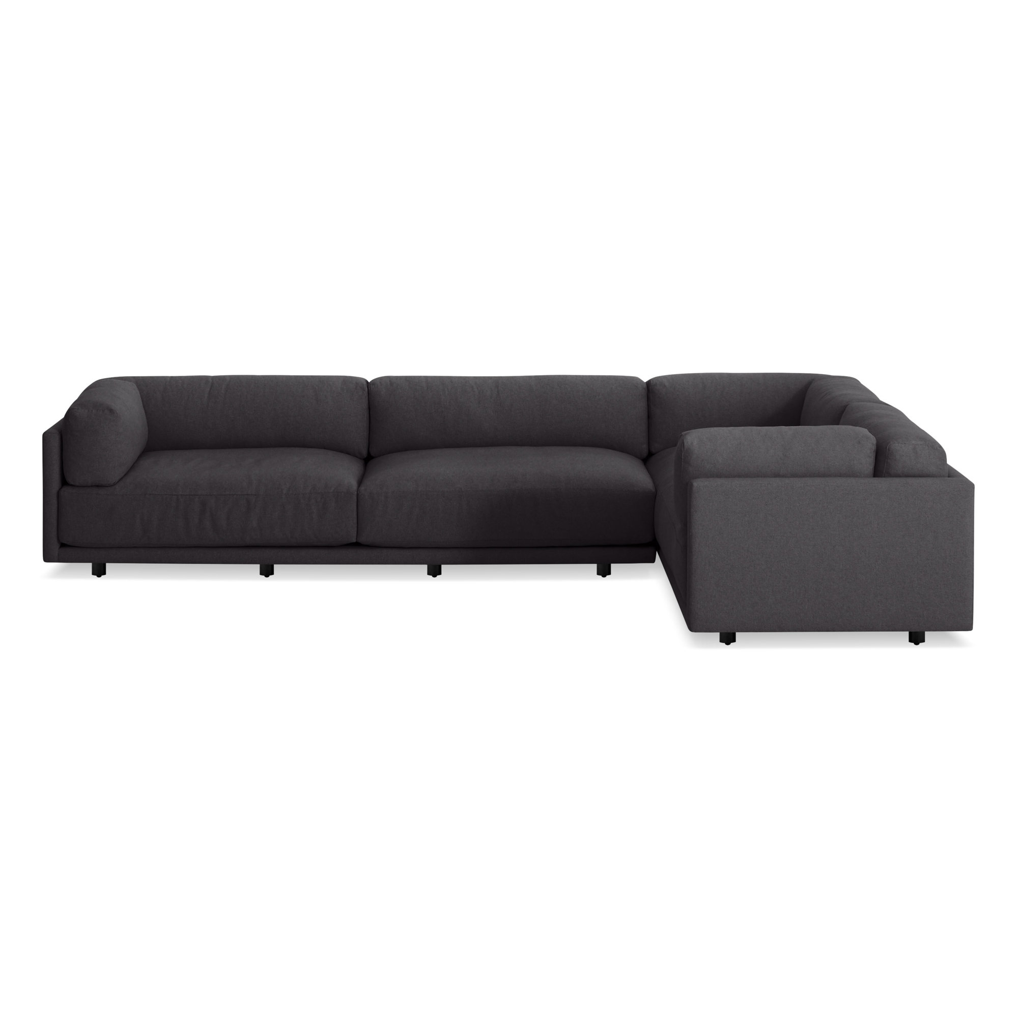 Sunday Upholstered L-Sectional, Right Hand Facing, Makada Charcoal