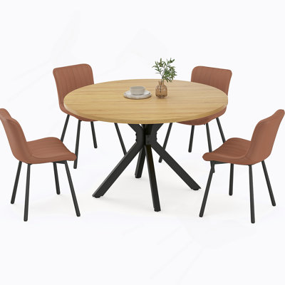 Versatile Round Dining Table Suitable For 4 - 6 People, Ideal For Family Gatherings And Entertaining In Kitchens Or Dining Rooms