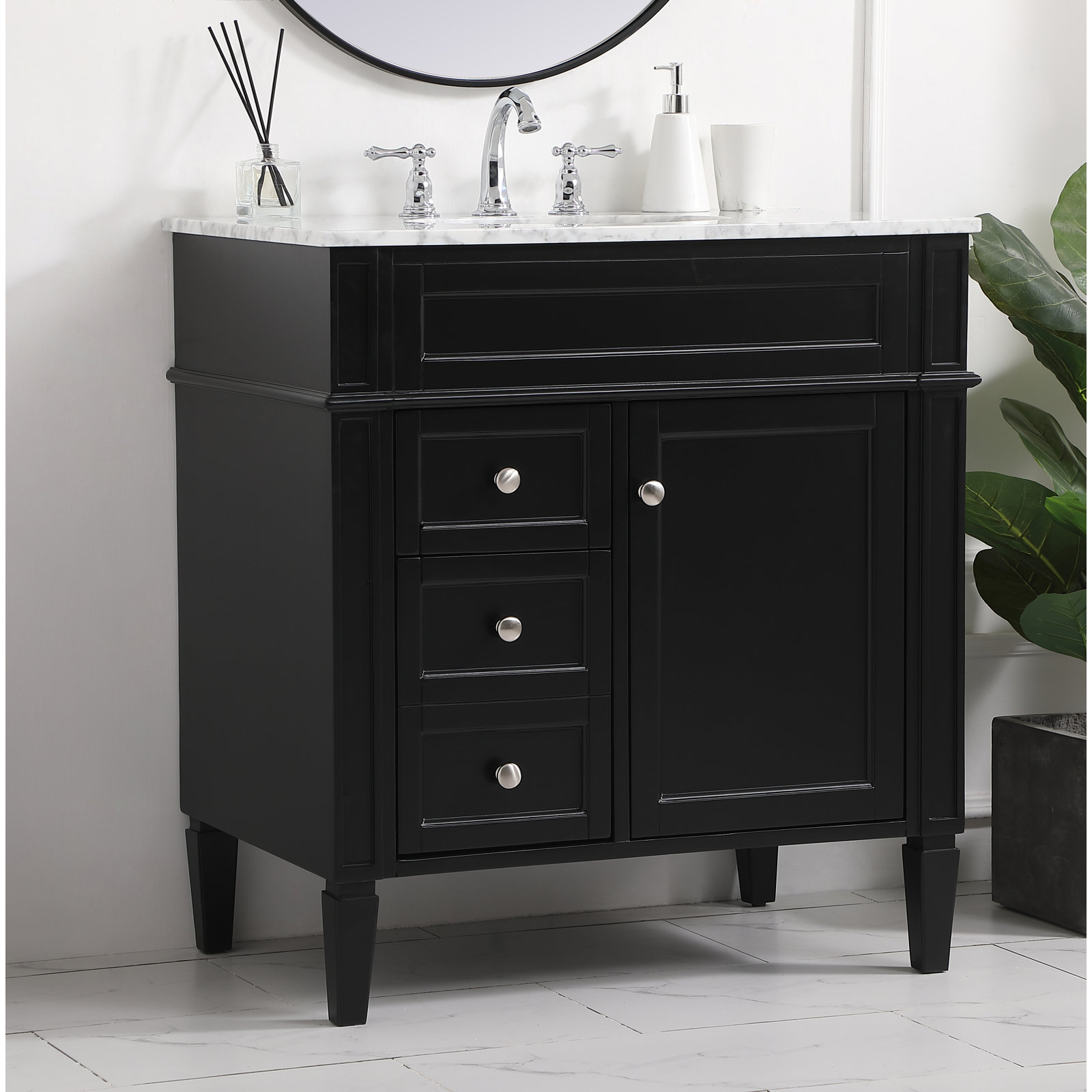Rivers 32'' Single Bathroom Vanity, Black