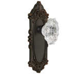 Grandeur Grande Victorian Plate Double Dummy with Biarritz Crystal Door Knob