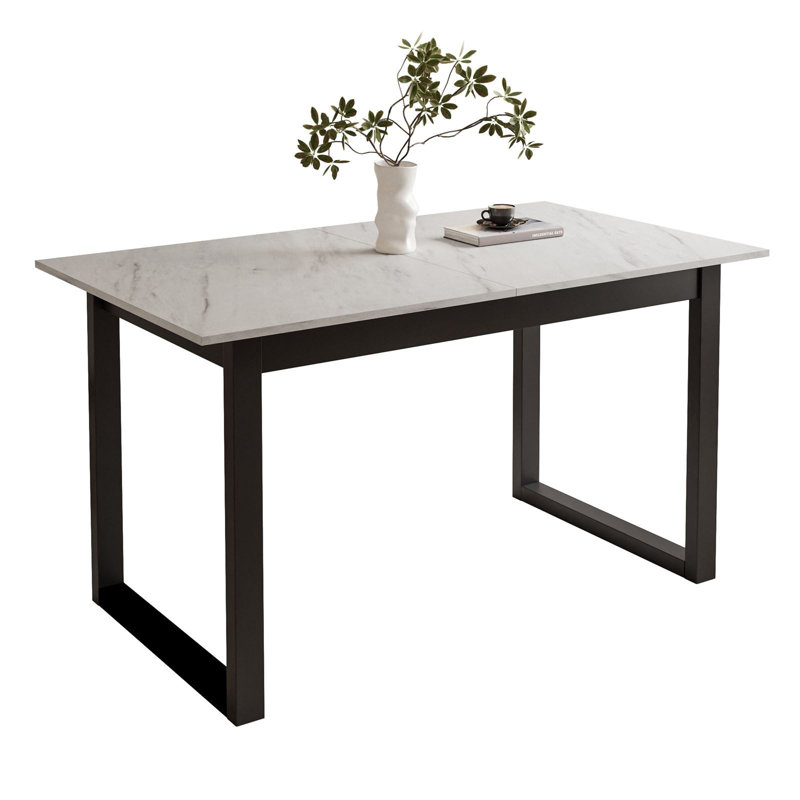 Extendable table ARTON II  140 cm, "U" legs, Levanto Marble, Black