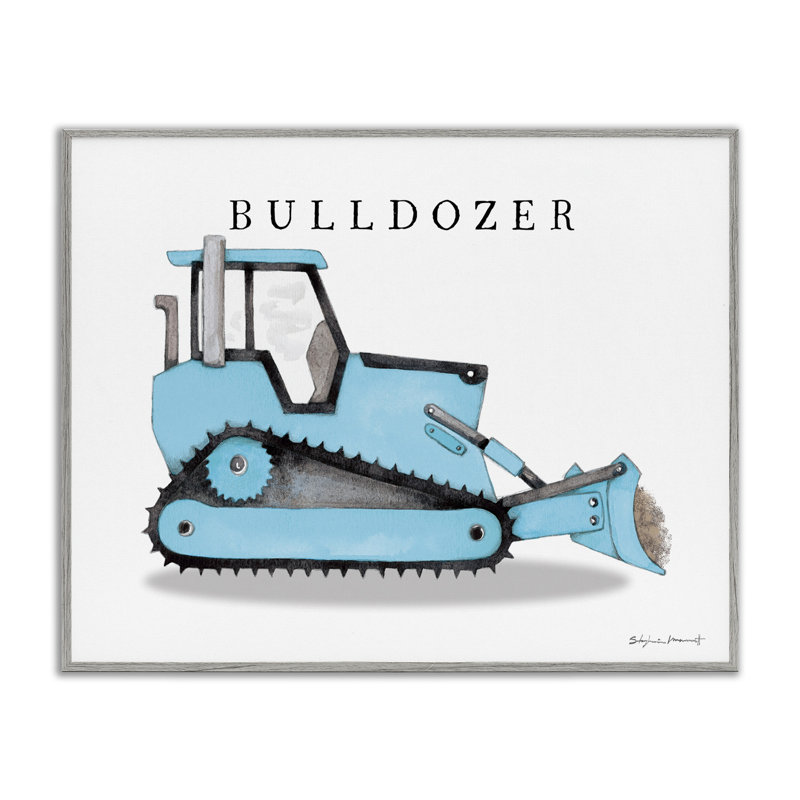 Art de camion classique de construction de bulldozer Abdualmalik, Estampe numérique Farmhouse, H 14 po x l 11 po