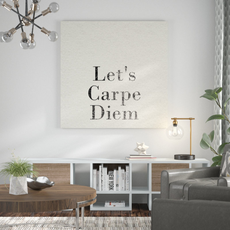 LET’S carpe diem-impression d’art textuel sur toile tendue, H 18 po x l 18 po x P 1,5 po