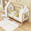 Lit plateforme simple avec tiroirs et tablettes de rangement-129235059