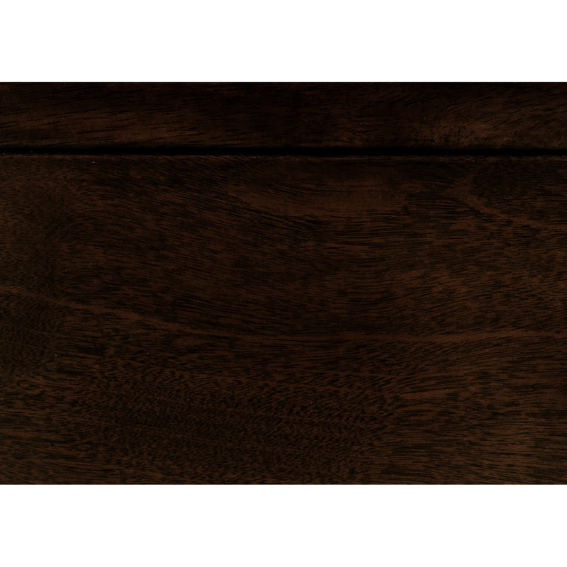 Lit simple au fini cerisier foncé avec faits saillants, fabriqué en placage et en bois, comprend une tête de lit, des rails, un assemblage de sommier tapissier, utilisation