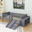 Lit mezzanine simple en bois avec échelle et glissade-1779571669