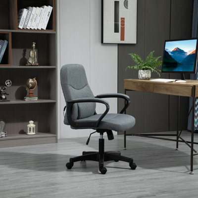 Latitude Run Linen Office Chair