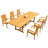 Werner 6 - Person Teak Wood Patio Dining Set with Rectangular Table-496826913-496826911