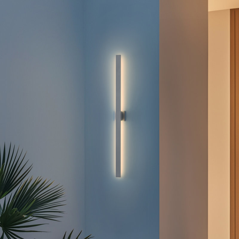 Sercey Modern Minimalist Indoor/Outdoor 350-Degree Rotatable Dimmable Integrated LED Wall Sconce, White
