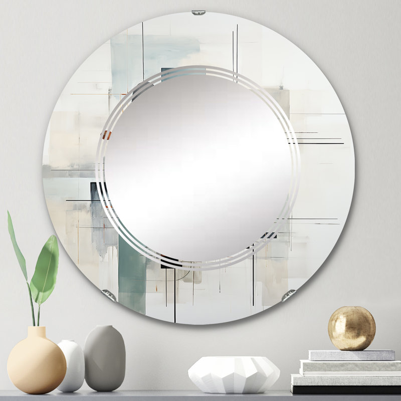 Skelsmergh - Miroir mural moderne rond, 24 po x 24 po