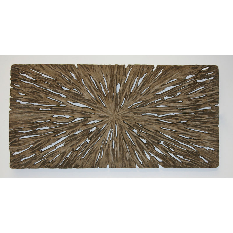 Décoration murale rectangulaire à section transversale de l’arbre vieilli, H 12 po x l 24 po x P 2 po