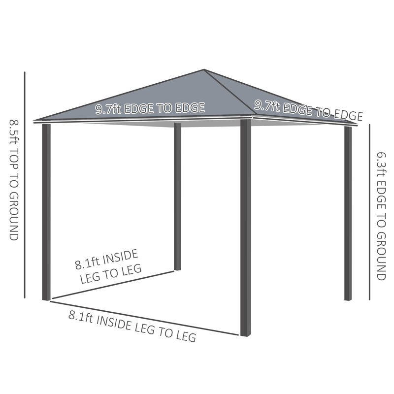 Soft Top Gazebo with Steel Frame and Mesh Curtain Sidewalls, Black