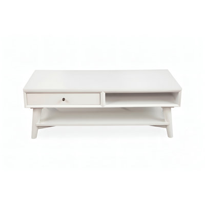 Table basse blanche de style moderne Mid-Century