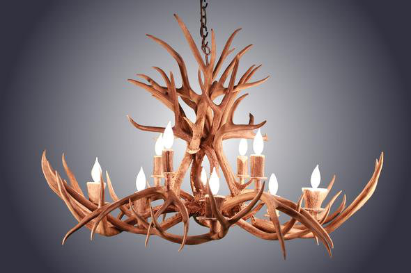 Ingram 10 - Light Chandelier, Natural, 26" H x 32" W x 42" D