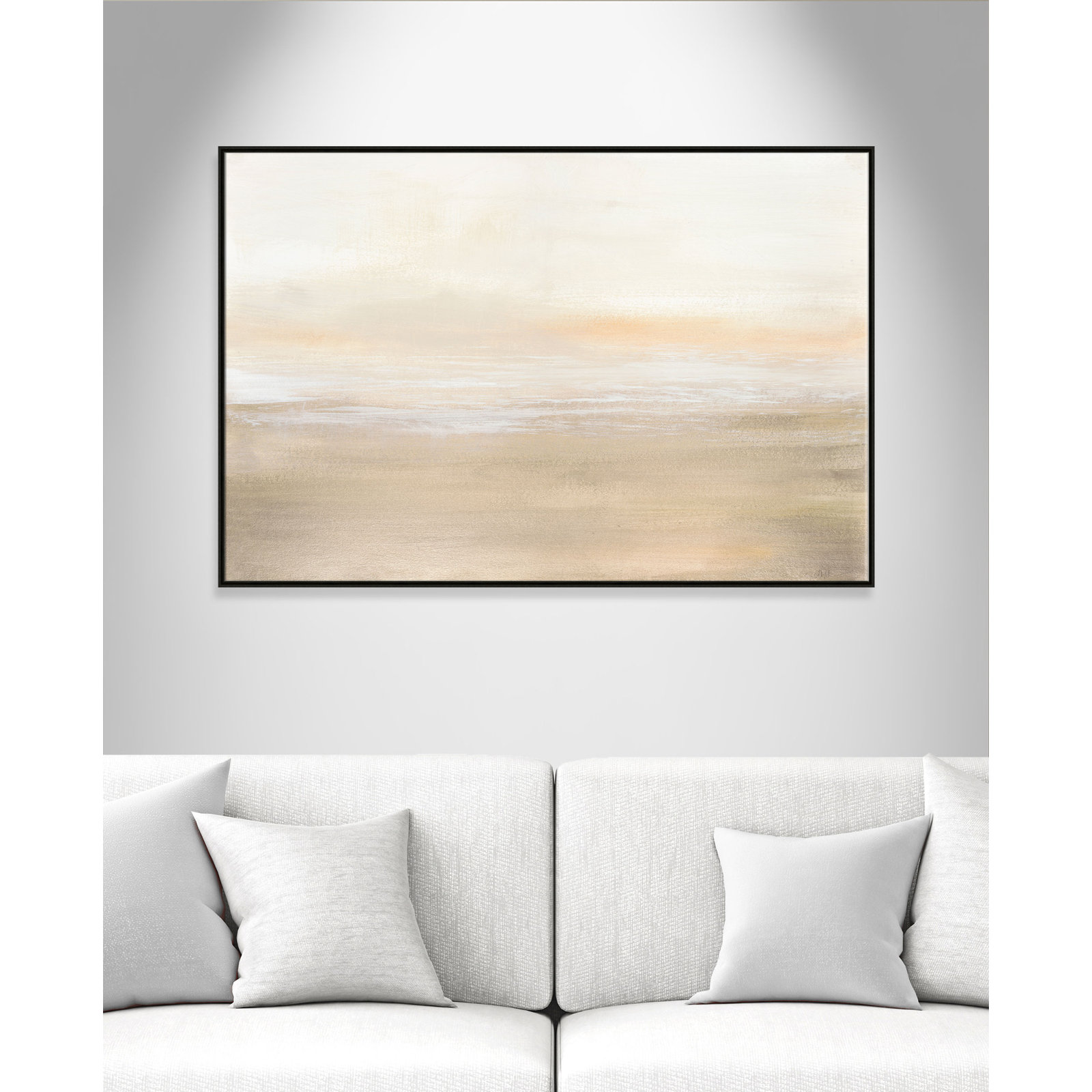 Willadeene "Morning Calm" Painting, Espresso Framed, 41" H x 61" W x 2" D