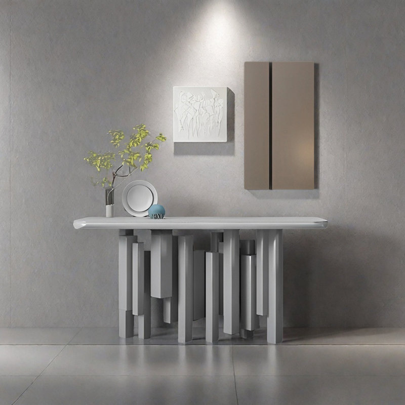 Console Modern Minimalist Art, H 35,43 po x l 62,99 po x P 15,75 po, Bleu grisâtre