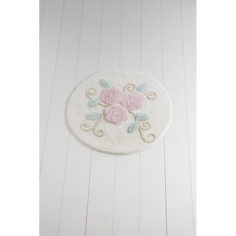 Tapis de bain en acrylique de haute qualité de 35,4 po de diamètre | 100% acrylique antibactérien, hauteur de poils de 1 po | Dessous antidérapant, lavable à la machine à 86 ° F | Doux, durable, parfait pour le confort et la sécurité de la salle de bain