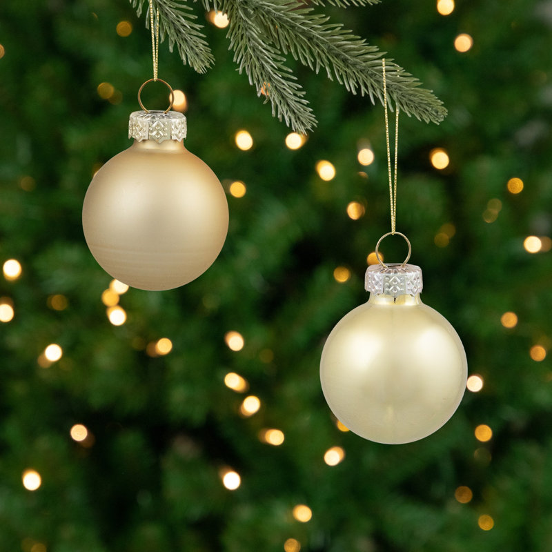 Ensemble d'ornement boule de Noël en verre 40 carats à 2 finitions, Or