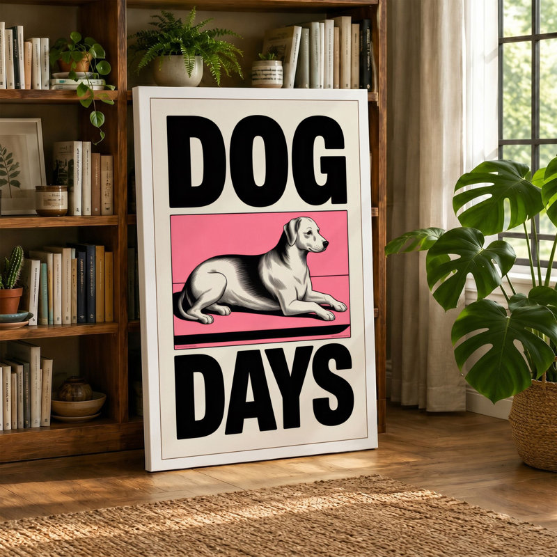 Dog Days Modern - Wrapped Canvas, 18x12 - 45.7 x 30.5 cm, Teal Border
