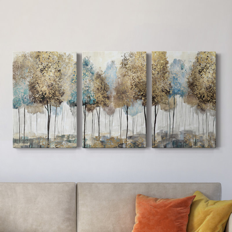 " Soft Spring Panoramic " 3 - Pieces, 60" H x 120" W x 1" D