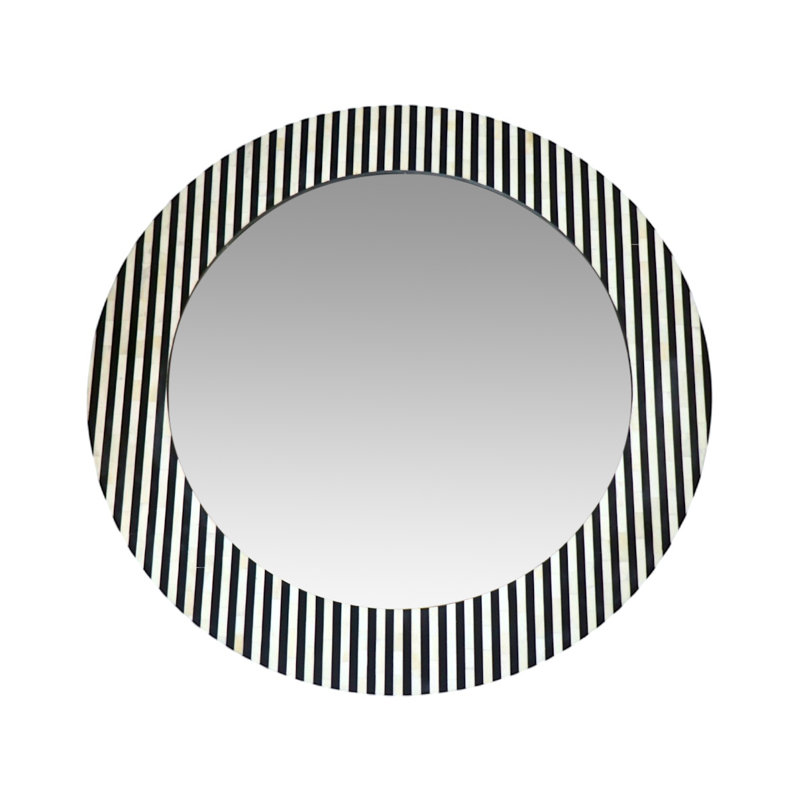 Miroir à rayures noires et blanches
