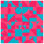 Tapisserie murale géométrique rose et bleue - Décoration murale abstraite