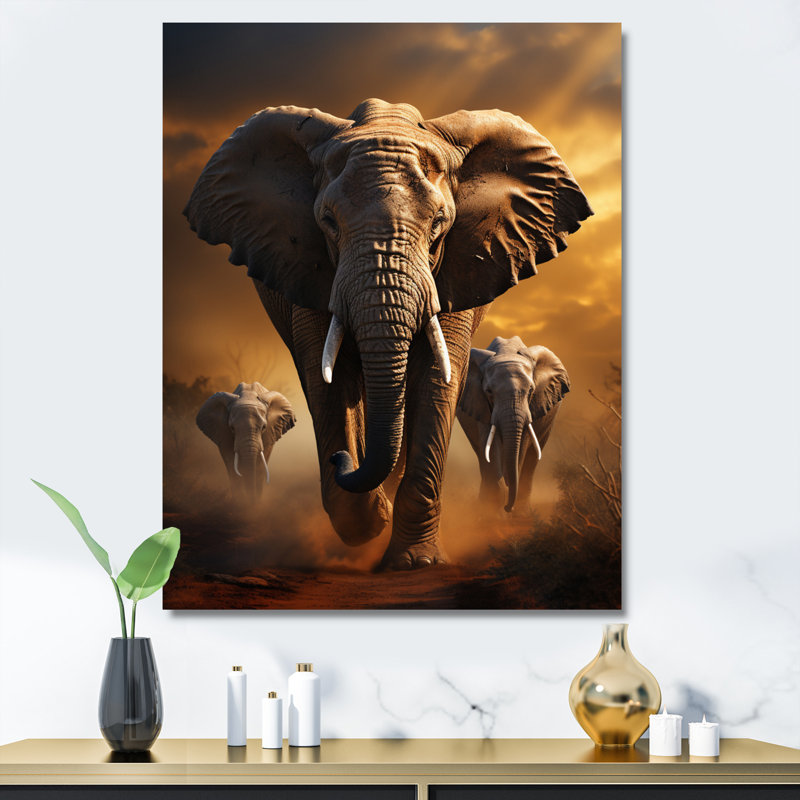 Éléphant chuchotant Izzibella d'Afrique III - impression, H 20 po x l 12 po x P 1 po, Toile tendue