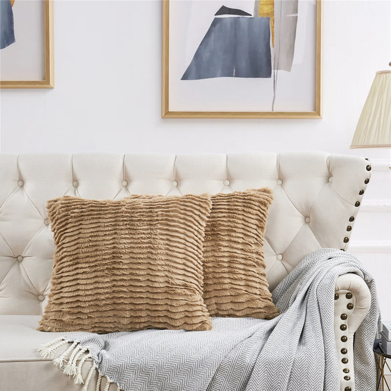 Brown Square Throw Pillow Cover