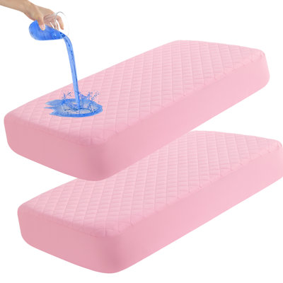 2 Pack Waterproof Breathable Toddler Mattress Protector , Noiseless Washable Mattress Cover