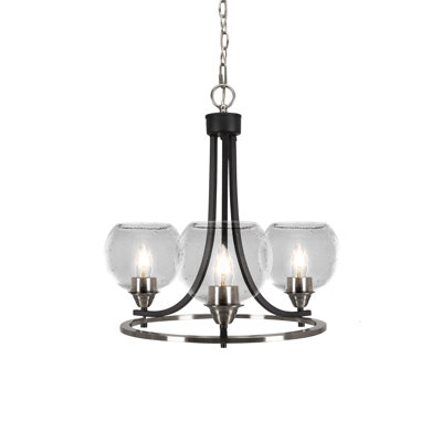 Paramount Uplight 3-Light Chandelier -  Toltec Lighting, 3403-MBBN-4100