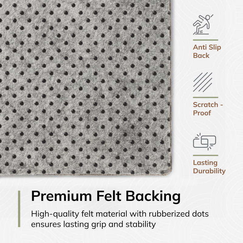 Tapis de chaise de bureau en jacquard de polyester avec support antidérapant Anji, H 0,25 po x l 36 po x P 48 po