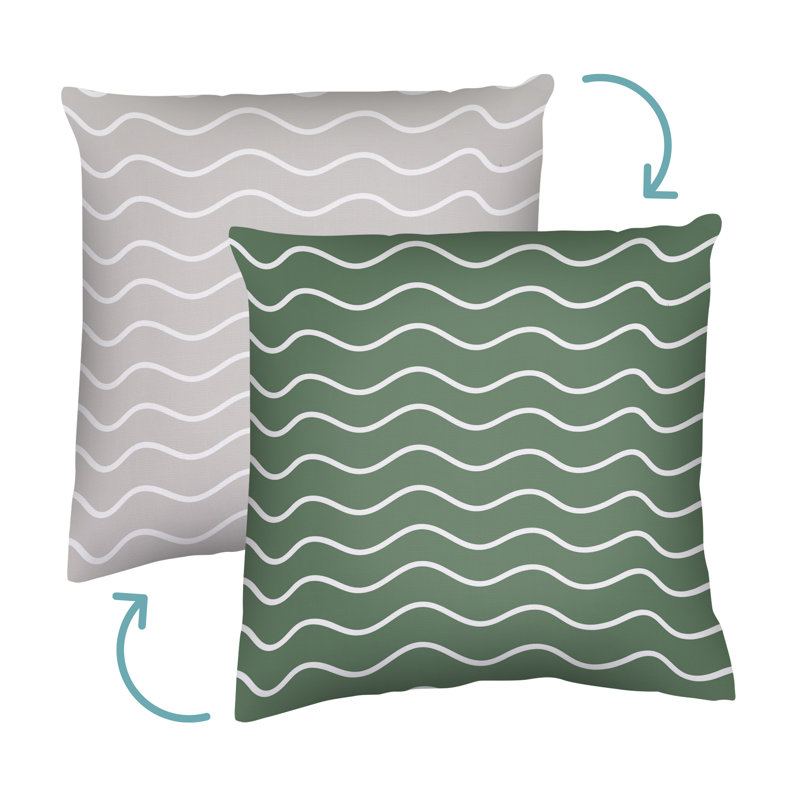 Coussin décoratif Earthy Boho, H 18 po x l 18 po, Chevron gris